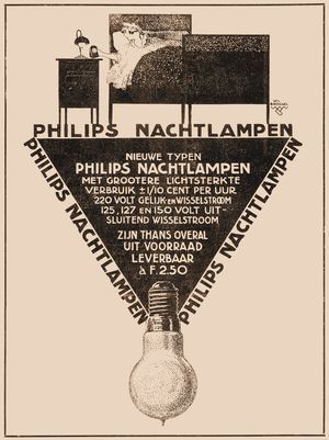 Advertentie voor nachtlampen, 1921