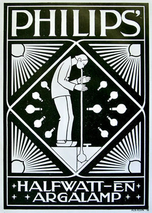 Advertentie voor halfwatt- en argalampen, 1918