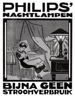 Advertentie voor nachtlampen, ontwerp Leo Gestel, ca. 1920.