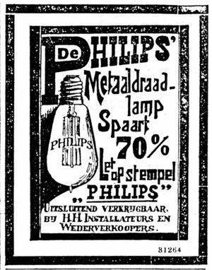 Een van de eerste advertenties, 1908